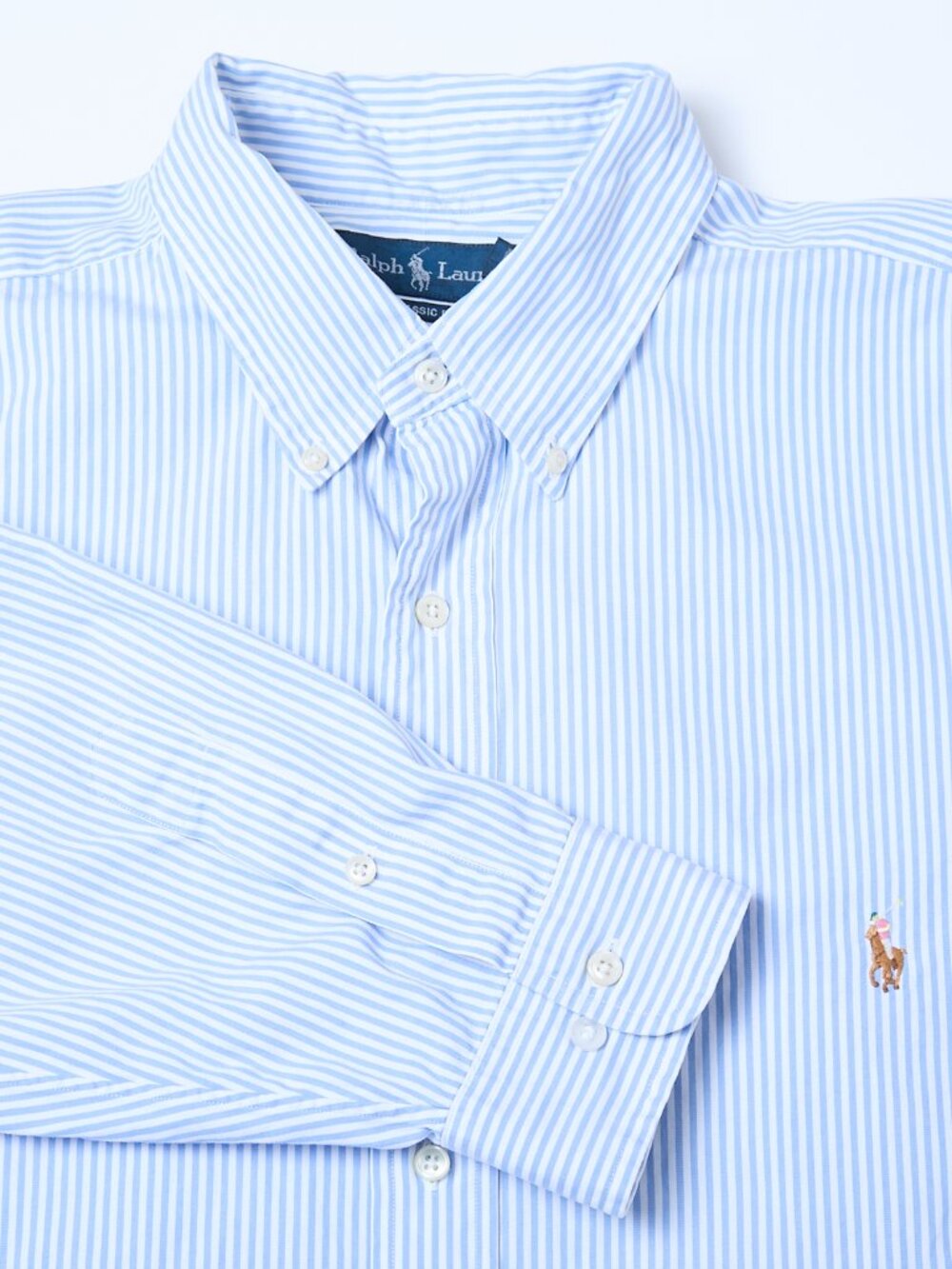 Ralph Lauren Oxford Flesh Pony Classic Fit Long Sleeve Striped Button Shirt XXL